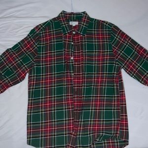 Red and white plaid flannel.
